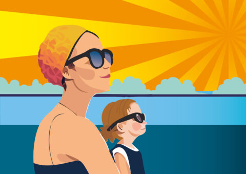Sonnenbrillen schützen vor schädlicher UV-Strahlung (Foto: generiert mit Adobe Illustrator KI, Bearbeitung Himmelhoch)